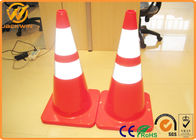 Reflective Orange PVC Traffic Safety Cones Impact Resistant 45cm / 70cm / 90cm Height