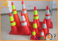 Reflective Orange PVC Traffic Safety Cones Impact Resistant 45cm / 70cm / 90cm Height