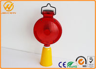 Solar Powered Red Traffic Safety Equipment LED Flashing Traffic Warning Lights Cone Lamp