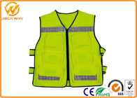 Construction Reflective Work Vests , Velcro Highway Safety Vest with Pockets