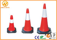 50cm / 75cm / 100cm Reflective Traffic Safety Cones with Black Rubber Base