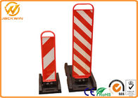 ABS Traffic Delineator Post , Collapsible Panel Bollard Rubber Base Reflective Post Markers