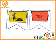 Engineering Grade Swing Pavement Sign , Reflective Portable Road Safety Warning Signs