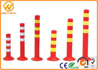 Flexible PVC Traffic Delineator Post for Station / Road Safe / Pavement 45cm 75cm Height