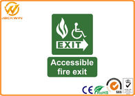 Plastic Accessible Fire Exit Emergency Traffic Warning Signs , Photoluminescent Safety Signs