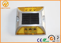 6 LED Aluminum Solar Lane Marker Reflective Road Studs Pavement Weight Capacity 30 tons