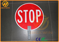Anti UV Reflective Traffic Warning Signs Telescopic Pole Aluminum Plate Slow Stop Bat