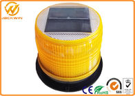 High Brightness LED Solar Beacon Flashing Safety Warning Light With Magnetic Base