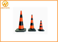 Rubber Base 30 Inch Orange / Black Plastic Traffic Cone For Roadside Safety Control