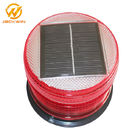 Solar PC Red Rotating Flashing Beacon Light Diameter 18*14cm Hot Compression Resistance