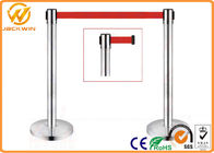Temporary 2m Retractable Belt Barriers / Stainless Steel Crowd Queue Control Barriers