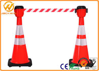 Road Traffic Management Cones Topper 9 Meters White / Red Plastic Retractable Belt
