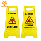 Customized Foldable Caution Wet Floor Sign Board 630*300mm A Shape Yellow