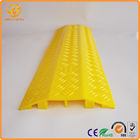 2 Ways Floor Cable Protector Ramp Light Duty Plastic Yellow Jacket Cord Cover
