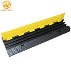 Strong Flexible One Meter Yellow Jacket 3 Channel Cable Protector , Rubber Cable Ramps