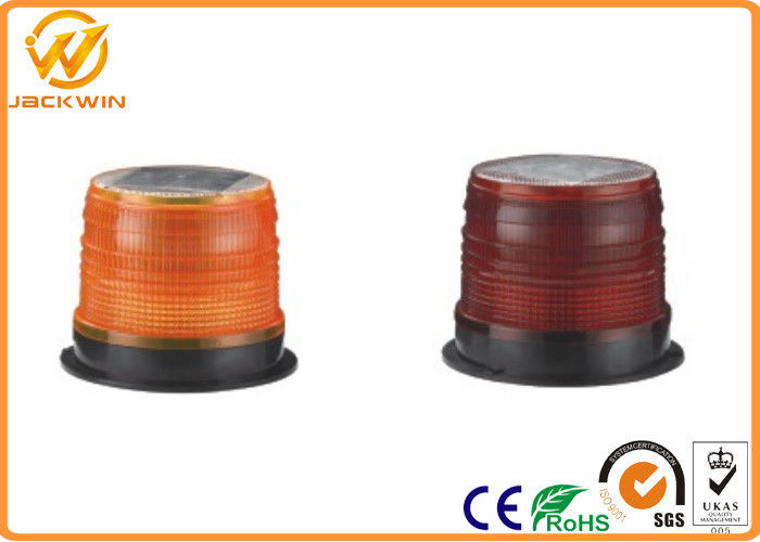 Solar Powered Amber Flashing Warning Lights With Magnetic / Screw Mounting Method