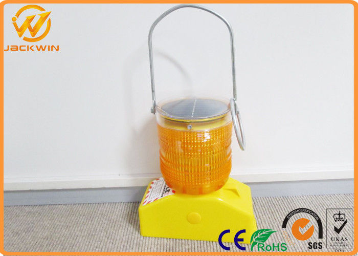Yellow Mini LED Storbe Solar Emergency Flashing Led Lights 500m Visible Distance