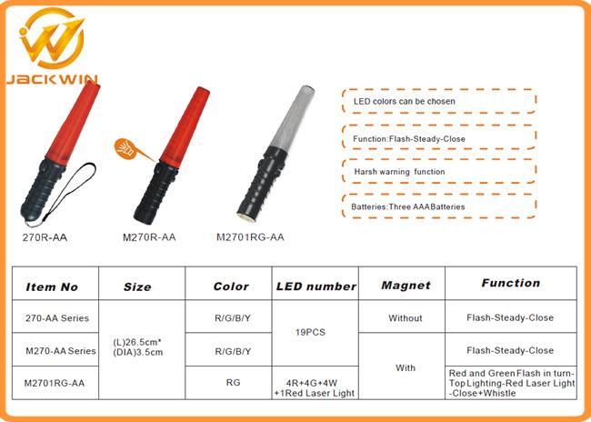 Multifunction Police Red LED Lights Battery Powered Traffic Safety Wand (L)26.5 * (DIA) 3.5 cm