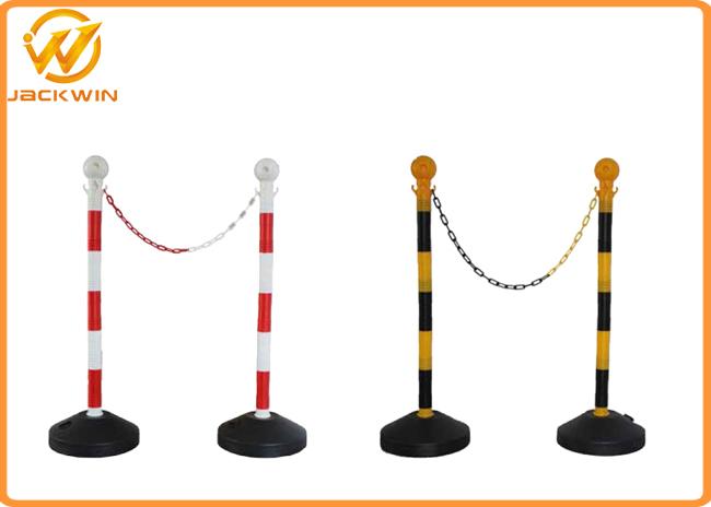 Road Safety Reflective PVC Traffic Delineator Post with Plastic Chain 90cm Height
