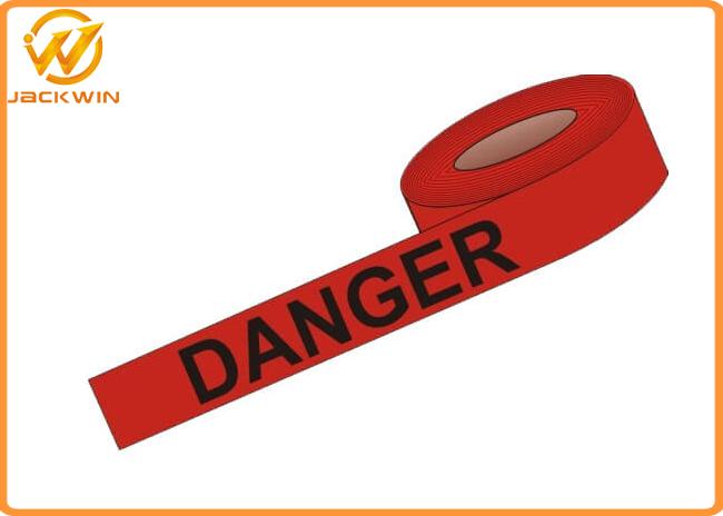 PE Red Danger Safety Warning Adhesive Barrier Tape for Construction Site / Traffic accident area