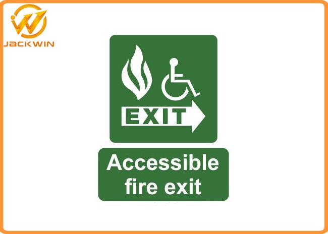 Plastic Accessible Fire Exit Emergency Traffic Warning Signs , Photoluminescent Safety Signs