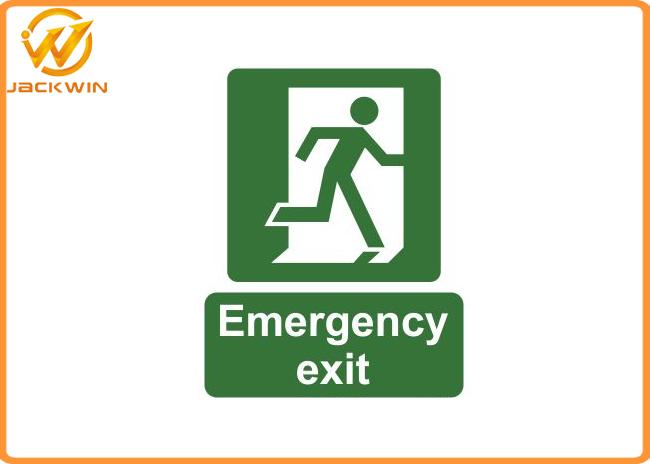 400*150mm 1mm Plastic Plate Traffic Warning Signs , Photoluminescent Emergency Exit Signs