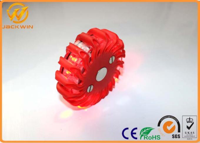Round Flashing Magentic ED Flare Traffic Warning Lights With Compression