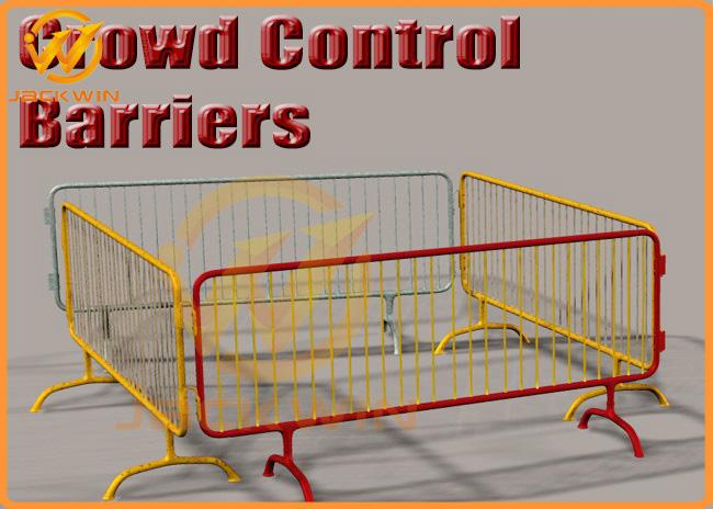 Portable Temporary Safety Fence Galvanized Bridge Feet Metal Crowd Control Barrier