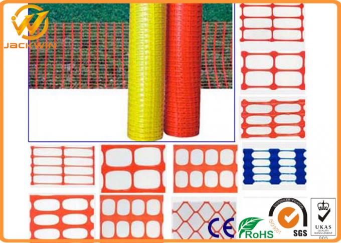 Crowd Control Anti Uv Orange Plastic Barrier Fence / Security Plastic Fence For Construction Sit