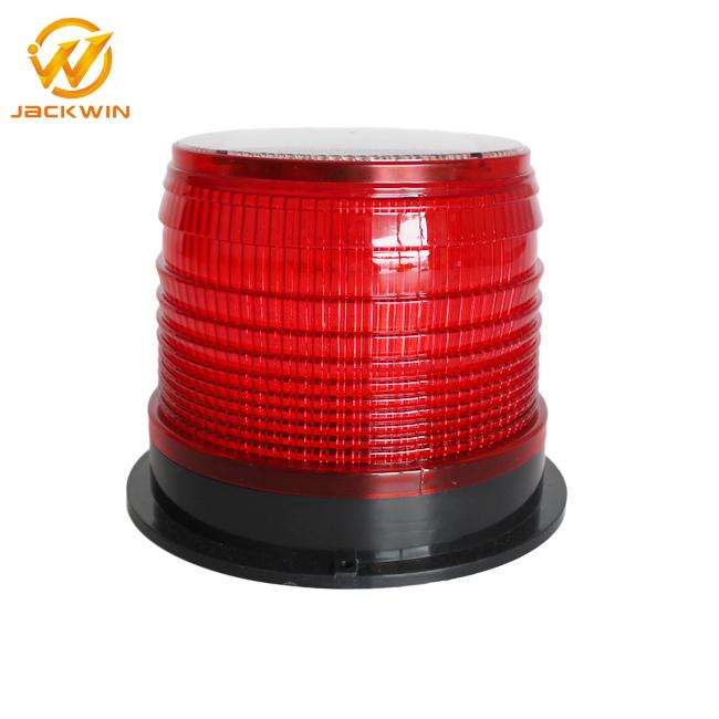 Solar PC Red Rotating Flashing Beacon Light Diameter 18*14cm Hot Compression Resistance