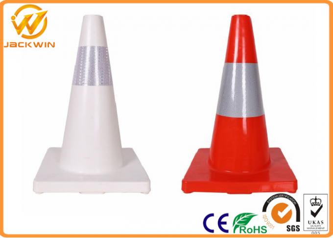 18 Inch Pvc Traffic Safety Cones With Reflective Collars , Base Size 28*28cm