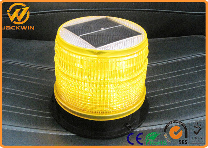 Solar Powered LED Amber Flashing Lights with High Intensity Sensor Manual Control