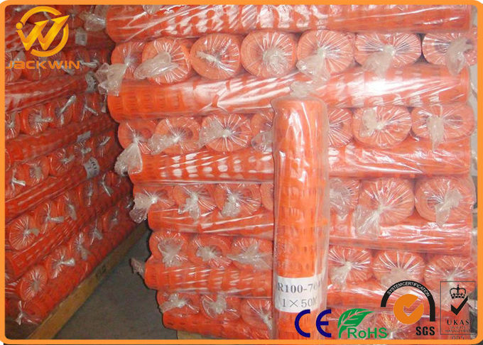 Temporary Lightweight Plastic Orange Safety Fence / Safety Net High Visibility