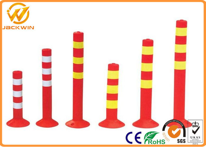Road Safety Reflective Strip TPU 75cm Flexible Delineator Post For Hotel Parking Lot