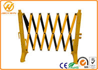 Yellow Plastic Traffic Barriers , Temporary Retractable Safety X Expandable Barricade 950 x 3500 mm