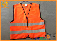 High Visibility Polyester Reflective Safety Vests Fluorescent Orange / Yellow