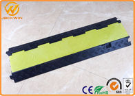 Rubber Electrical Wire Floor 3 Channel Cable Protector Ramp Black Yellow 9kg Weight