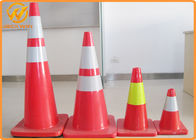 Orange / Yellow 28 Safety Cones , Flexible PVC Traffic Reflective Coloured Traffic Cones