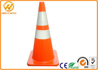 Orange PVC Traffic Safety Cones with 2 Reflective Tape 75cm Height 36 * 36 cm Base