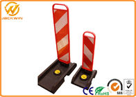 ABS Traffic Delineator Post , Collapsible Panel Bollard Rubber Base Reflective Post Markers