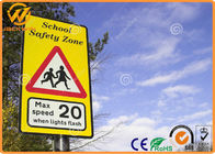Yellow Reflective School Pedestrian Crossing Sign with Aluminum Plate Material