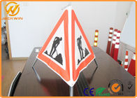 Three legged Stand Tripod Folding Warning Sign white / red days bright for construction site