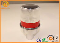 Road Safety White ABS LED Solar Beacon Traffic Warning Lights 60 Flashes/Min