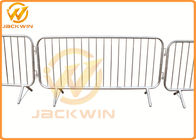 Temporary Flat Feet Galvanized Crowd Control Barrier Iron Tube Customized Size
