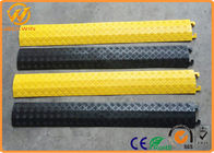 Yellow Floor Cord Protector Cover Ramp 1 Channel PE Rubber Floor Cable Cover For Indoor