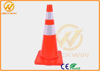 Roadside TPE Traffic Safety Cones With Reflective Sheeting , 45/70/90cm