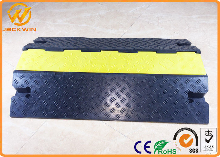 Heavy Duty Bright Yellow Safety Cable Protector Ramp for Warehouse / Conference Place