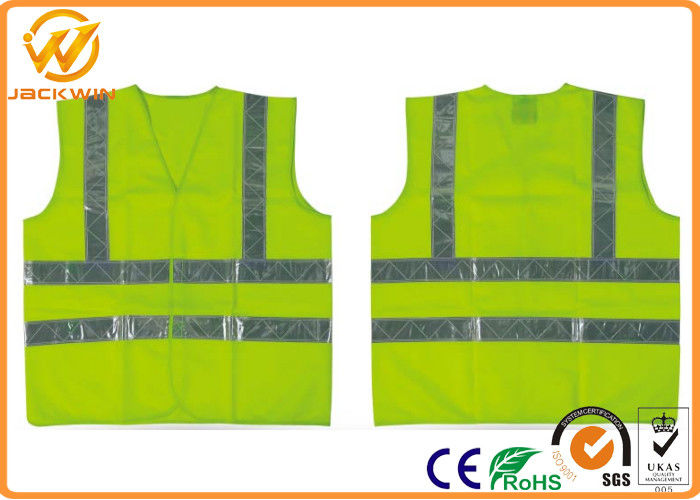 Fluorescent Green / Orange High Visibility Safety Jacket with Reflective Strip
