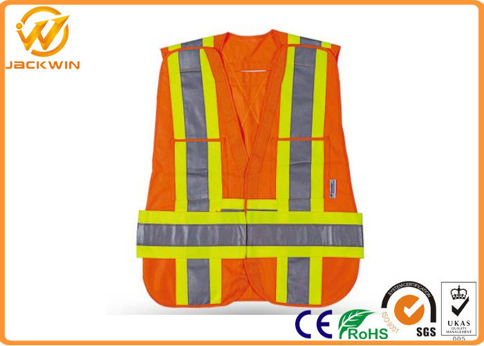 High Visibility Safety Jacket Reflective Safety Vests With Velcro Fasten Custom