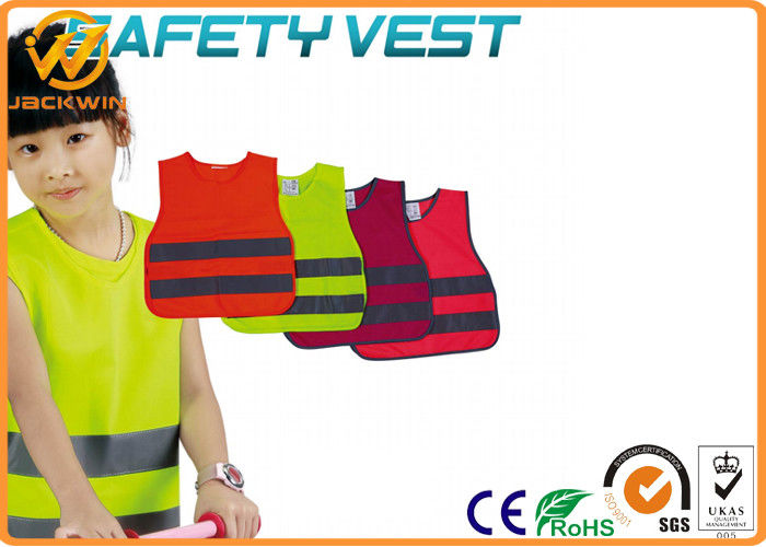 Reflective Kids High Visibility Vest with Fluorescent Yellow Polyester Material